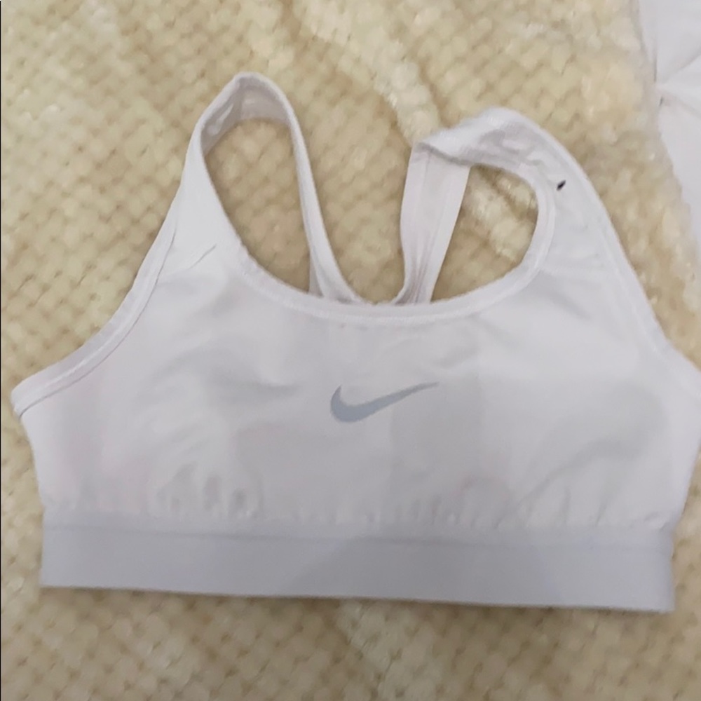 White Nike sports bra